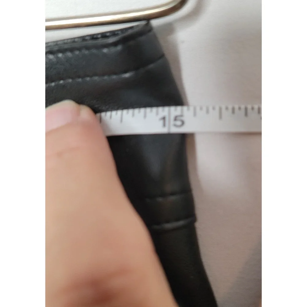 Forever 21 Faux Leather Wide Leg Pants Women's Size L Black NWT Rockabilly  Star - Picture 8 of 12